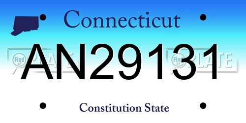 AN29131 Connecticut License Plate