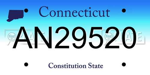 AN29520 Connecticut License Plate