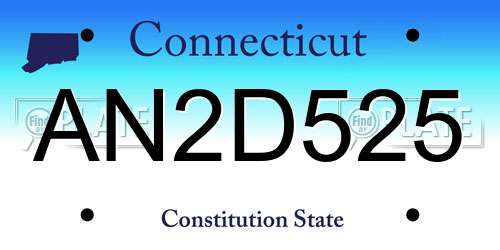 AN2D525 Connecticut License Plate