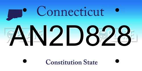 AN2D828 Connecticut License Plate