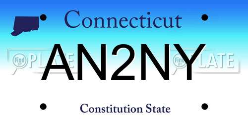AN2NY Connecticut License Plate