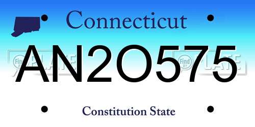 AN2O575 Connecticut License Plate