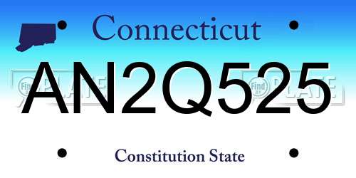 AN2Q525 Connecticut License Plate