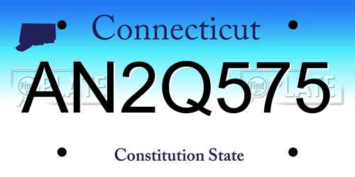 AN2Q575 Connecticut License Plate