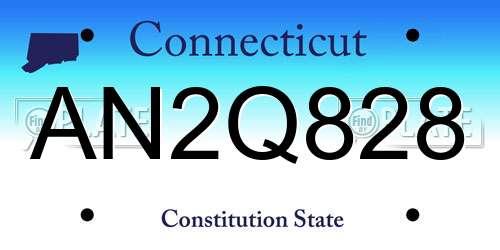 AN2Q828 Connecticut License Plate