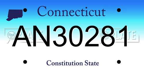 AN30281 Connecticut License Plate