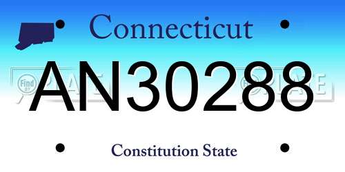 AN30288 Connecticut License Plate