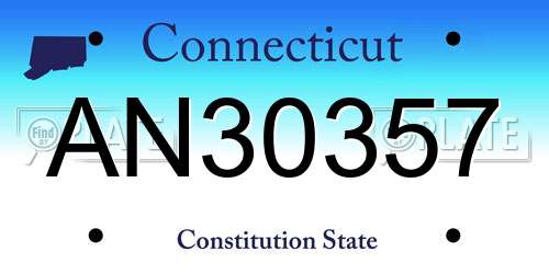 AN30357 Connecticut License Plate