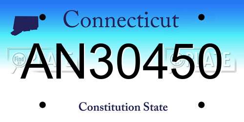 AN30450 Connecticut License Plate