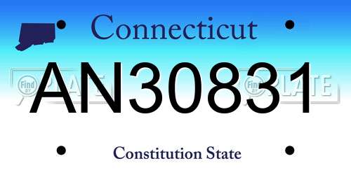 AN30831 Connecticut License Plate