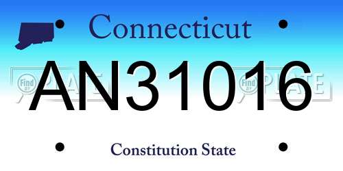 AN31016 Connecticut License Plate