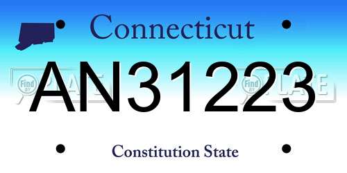 AN31223 Connecticut License Plate