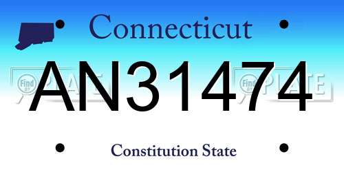 AN31474 Connecticut License Plate