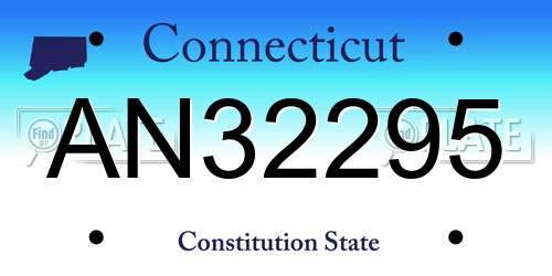 AN32295 Connecticut License Plate