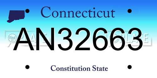 AN32663 Connecticut License Plate