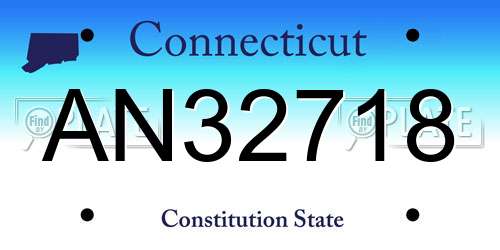 AN32718 Connecticut License Plate