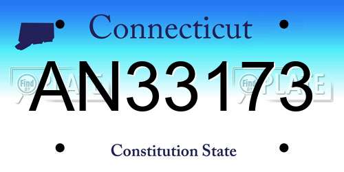 AN33173 Connecticut License Plate