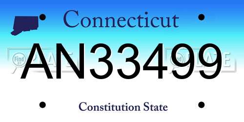 AN33499 Connecticut License Plate