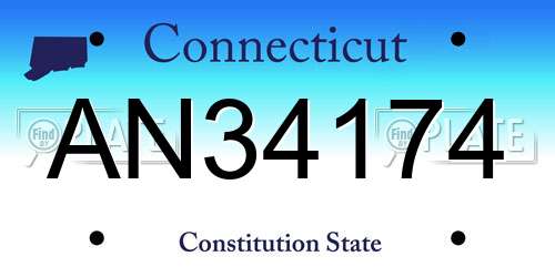 AN34174 Connecticut License Plate