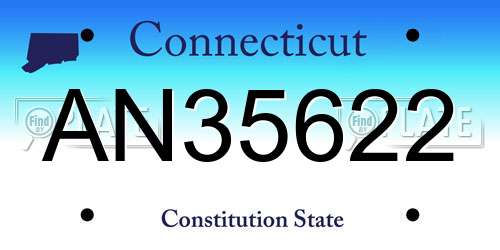 AN35622 Connecticut License Plate