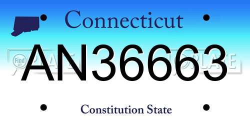 AN36663 Connecticut License Plate