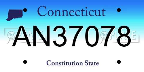 AN37078 Connecticut License Plate