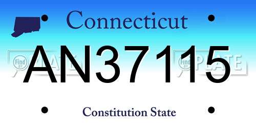 AN37115 Connecticut License Plate