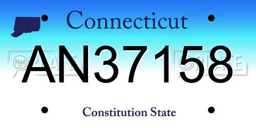 AN37158 Connecticut License Plate