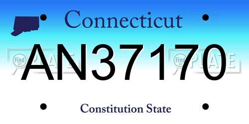 AN37170 Connecticut License Plate