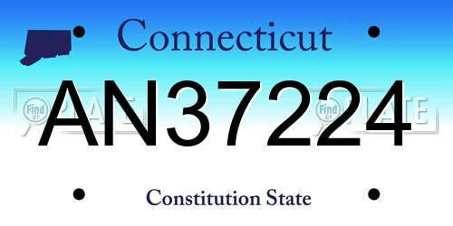 AN37224 Connecticut License Plate
