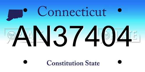 AN37404 Connecticut License Plate