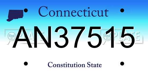 AN37515 Connecticut License Plate