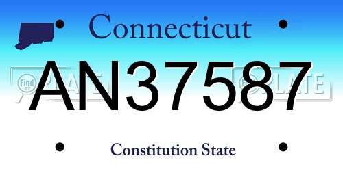 AN37587 Connecticut License Plate