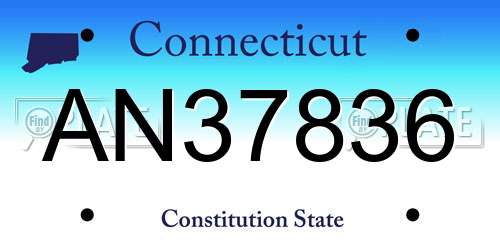 AN37836 Connecticut License Plate