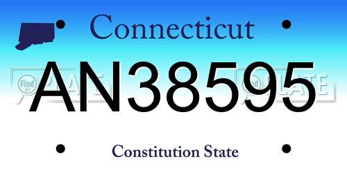 AN38595 Connecticut License Plate