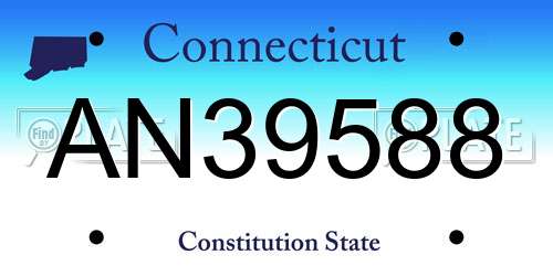 AN39588 Connecticut License Plate
