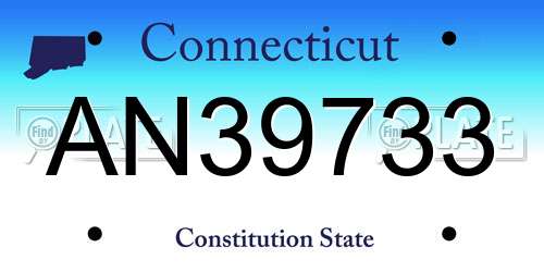 AN39733 Connecticut License Plate