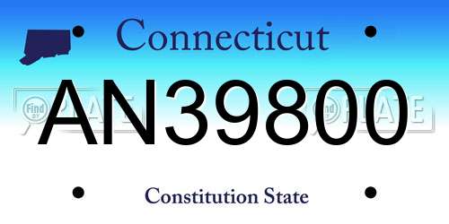 AN39800 Connecticut License Plate