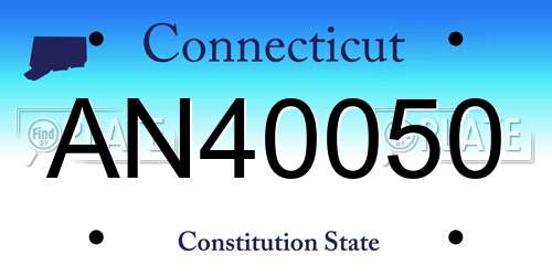 AN40050 Connecticut License Plate