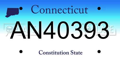 AN40393 Connecticut License Plate