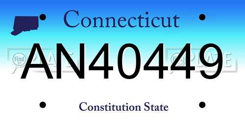 AN40449 Connecticut License Plate
