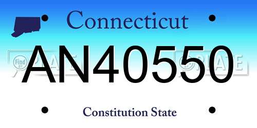 AN40550 Connecticut License Plate