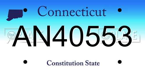 AN40553 Connecticut License Plate