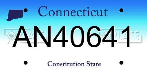 AN40641 Connecticut License Plate