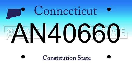AN40660 Connecticut License Plate