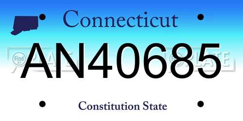 AN40685 Connecticut License Plate