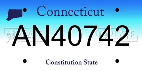 AN40742 Connecticut License Plate
