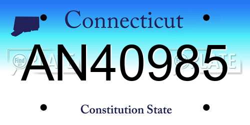 AN40985 Connecticut License Plate