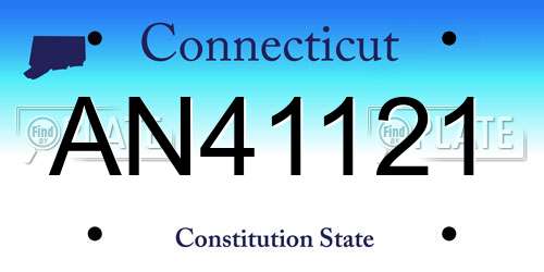 AN41121 Connecticut License Plate