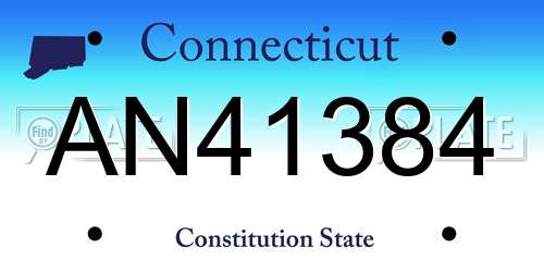 AN41384 Connecticut License Plate